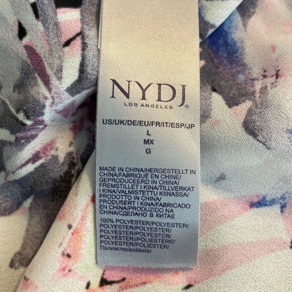 NYDJ Off The Shoulder Floral Tropical Print Blouse LOng Sleeve Pull-Over  L - Picture 6 of 9